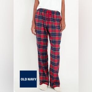 Old Navy plus size 3X mid rise flannel pajamas pants Navy tartan plaid lounge‎